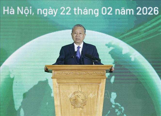 Tổng Bí thư Tô Lâm phát biểu chỉ đạo và phát động “Tết trồng cây đời đời nhớ ơn Bác Hồ” Xuân Bính Ngọ 2026. Ảnh: Thống Nhất – TTXVN