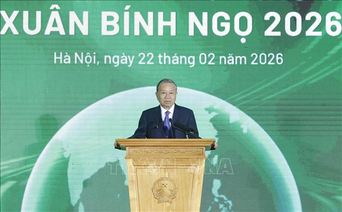 Tổng Bí thư Tô Lâm phát biểu chỉ đạo và phát động “Tết trồng cây đời đời nhớ ơn Bác Hồ” Xuân Bính Ngọ 2026. Ảnh: Thống Nhất – TTXVN