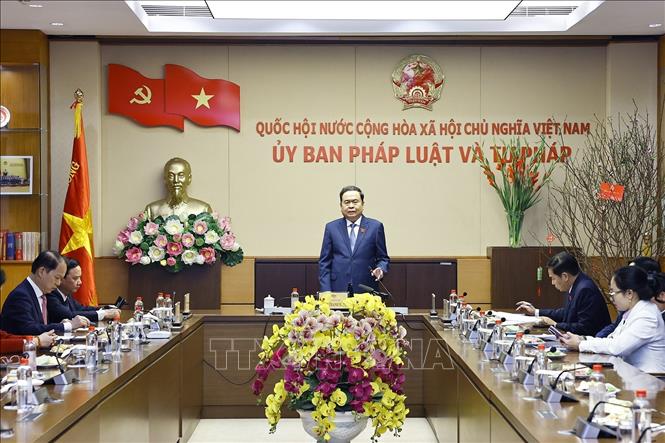 Chủ tịch Quốc hội Trần Thanh Mẫn phát biểu. Ảnh: Doãn Tấn - TTXVN