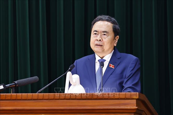 Chủ tịch Quốc hội Trần Thanh Mẫn phát biểu. Ảnh: Doãn Tấn - TTXVN