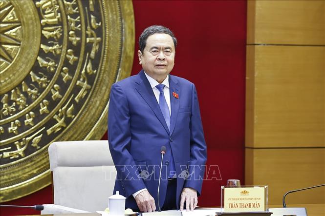 Chủ tịch Quốc hội Trần Thanh Mẫn phát biểu. Ảnh: Doãn Tấn - TTXVN