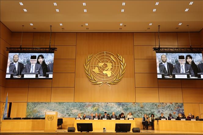 Quang cảnh phiên khai mạc Khóa họp 61 của Hội đồng Nhân quyền Liên hợp quốc. Ảnh: Anh Hiển - PV TTXVN tại Thụy Sĩ