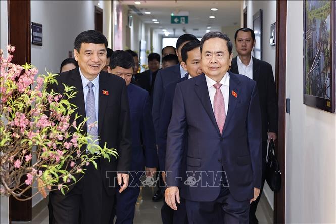 Chủ tịch Quốc hội Trần Thanh Mẫn gặp mặt Ủy ban Văn hóa và Xã hội của Quốc hội. Ảnh: Doãn Tấn - TTXVN