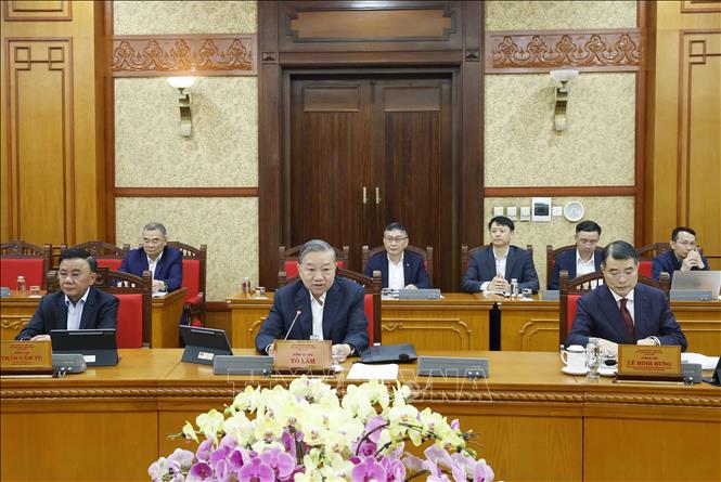 Tổng Bí thư Tô Lâm phát biểu chỉ đạo. Ảnh: Thống Nhất – TTXVN