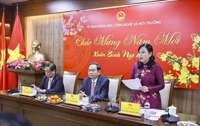 Chủ nhiệm Ủy ban Khoa học, Công nghệ và Môi trường của Quốc hội Nguyễn Thanh Hải phát biểu. Ảnh: Doãn Tấn - TTXVN