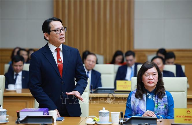 Giám đốc Bệnh viện Phụ sản Trung ương Nguyễn Duy Ánh phát biểu. Ảnh: Dương Giang-TTXVN 
