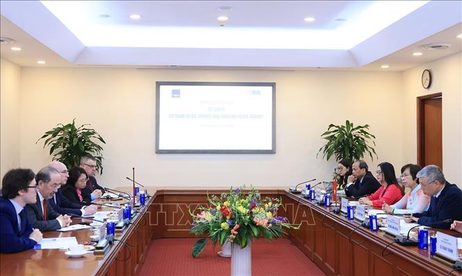 Hội đàm giữa lãnh đạo Hãng thông tấn TASS (Liên bang Nga) và Ban lãnh đạo TTXVN. Ảnh: Tuấn Anh - TTXVN