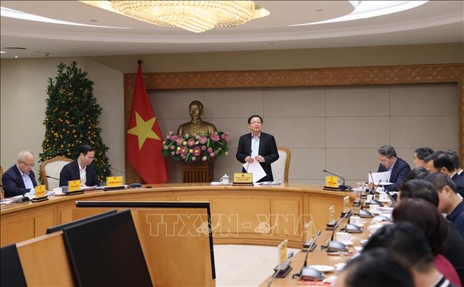 Phó Thủ tướng Hồ Quốc Dũng phát biểu tại cuộc họp. (Ảnh: TTXVN phát)