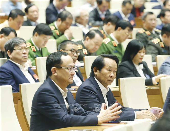 Các đại biểu tham dự hội nghị tại điểm cầu chính Hội trường Diên Hồng. Ảnh: Thống Nhất – TTXVN