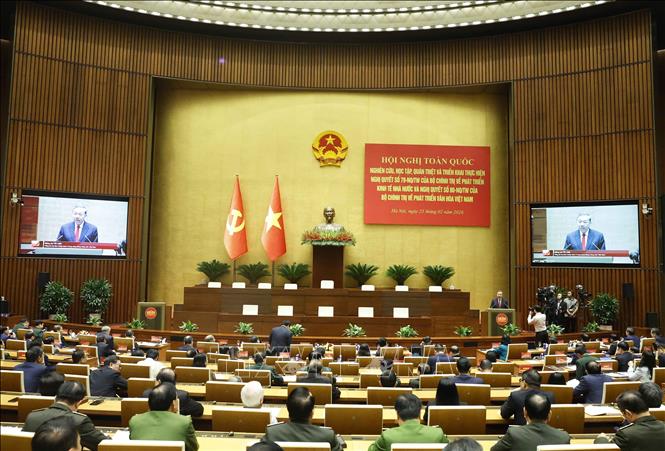 Tổng Bí thư Tô Lâm phát biểu chỉ đạo. Ảnh: Thống Nhất – TTXVN