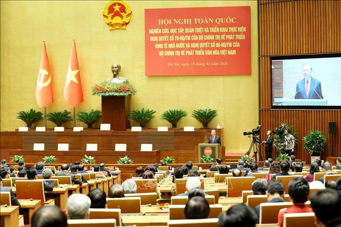 Tổng Bí thư Tô Lâm phát biểu chỉ đạo hội nghị. Ảnh: Phương Hoa - TTXVN