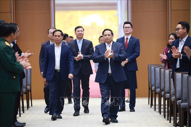 Thủ tướng Phạm Minh Chính dự phiên họp lần thứ nhất - năm 2026 của BCĐ về phát triển khoa học, công nghệ, đổi mới sáng tạo, chuyển đổi số và Đề án 06. Ảnh: Dương Giang-TTXVN
