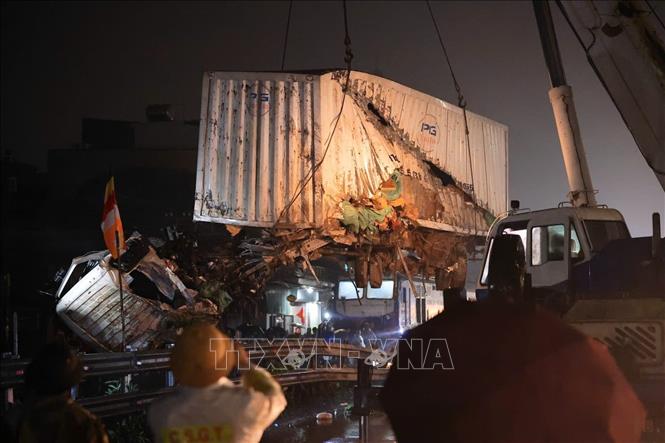 Hiện trường vụ tai nạn. Ảnh: Phạm Tuấn Anh - TTXVN