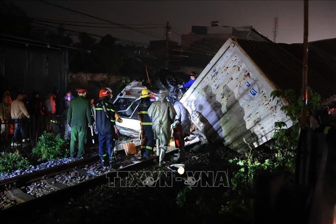 Hiện trường vụ tai nạn. Ảnh: Phạm Tuấn Anh - TTXVN