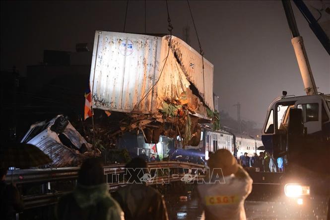 Hiện trường vụ tai nạn. Ảnh: Phạm Tuấn Anh - TTXVN