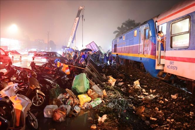 Hiện trường vụ tai nạn. Ảnh: Phạm Tuấn Anh - TTXVN