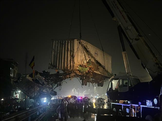 Hiện trường vụ tai nạn. Ảnh: Phạm Kiên - TTXVN