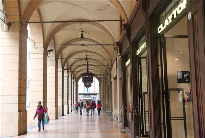 Muôn vẻ mái vòm tại Bologna. Ảnh: Dương Hoa - PV TTXVN tại Italy