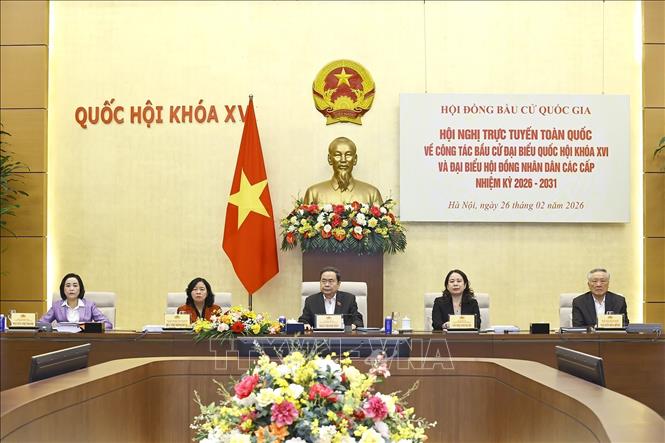 Chủ tịch Quốc hội Trần Thanh Mẫn chủ trì Hội nghị. Ảnh: Doãn Tấn - TTXVN