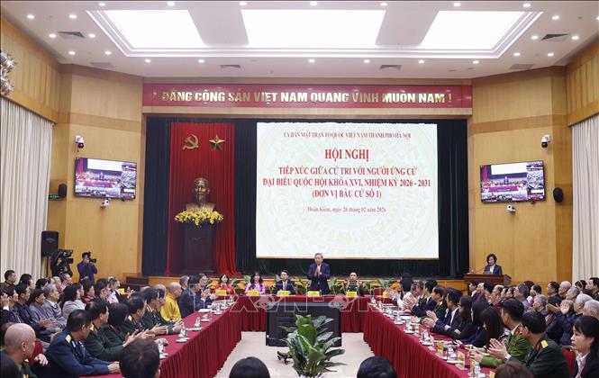 Tổng Bí thư Tô Lâm dự hội nghị tiếp xúc cử tri với người ứng cử Đại biểu Quốc hội khoá XVI nhiệm kỳ 2026-2031. Ảnh: Thống Nhất – TTXVN