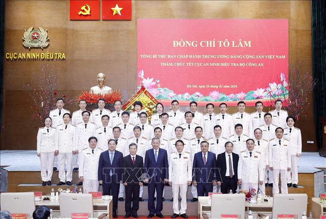 Tổng Bí thư Tô Lâm và các đại  biểu. Ảnh: Thống Nhất – TTXVN