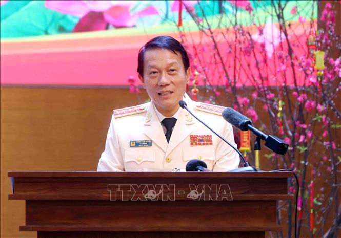 Đại tướng Lương Tam Quang, Bộ trưởng Bộ Công an phát biểu. Ảnh: Phạm Kiên - TTXVN