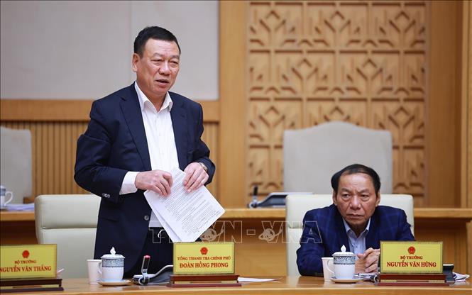 Tổng Thanh tra Chính phủ Đoàn Hồng Phong phát biểu. Ảnh: Dương Giang-TTXVN 
