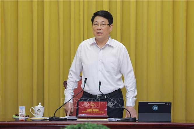 Chủ tịch nước Lương Cường phát biểu chỉ đạo. Ảnh: Lâm Khánh – TTXVN