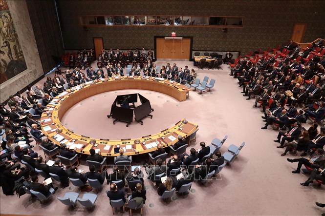 Quang cảnh phiên họp khẩn cấp đặc biệt của Hội đồng Bảo an về vụ Mỹ và Israel tấn công Iran. Ảnh: Thanh Tuấn - Phóng viên TTXVN tại Mỹ