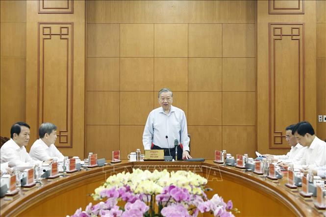 Tổng Bí thư Tô Lâm phát biểu chỉ đạo. Ảnh: Thống Nhất – TTXVN