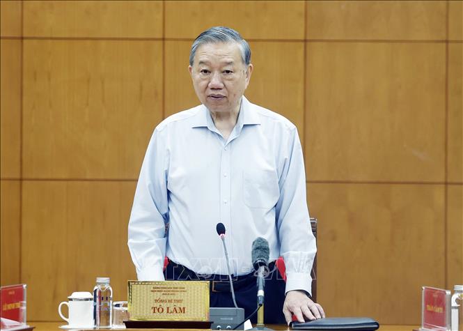 Tổng Bí thư Tô Lâm phát biểu chỉ đạo. Ảnh: Thống Nhất – TTXVN