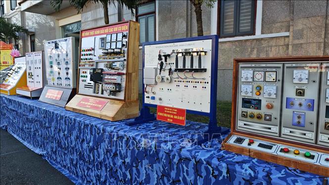 Mô hình huấn luyện của Bộ Tư lệnh Vùng Cảnh sát biển 2 được trưng bày tại lễ ra quân huấn luyện năm 2026. Ảnh: Đoàn Hữu Trung - TTXVN