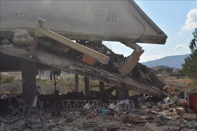 Cảnh đổ nát sau một cuộc không kích của Israel nhằm vào mục tiêu Hezbollah ở Mashgharah, Liban ngày 2/3/2026. Ảnh: THX/TTXVN