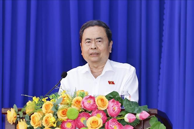 Chủ tịch Quốc hội Trần Thanh Mẫn phát biểu. Ảnh: Doãn Tấn - TTXVN