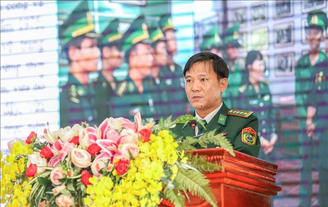 Đại tá Dương Văn Dược, Bí thư Đảng uỷ, Chính uỷ Ban Chỉ huy Bộ đội Biên phòng tỉnh Tây Ninh phát biểu. Ảnh: Giang Phương – TTXVN
