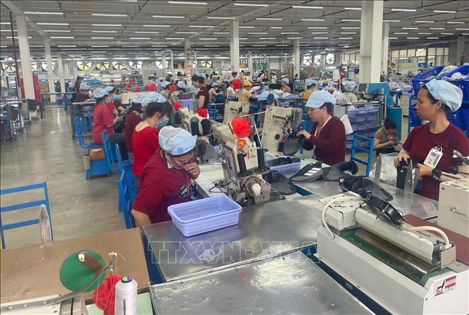 Hoạt động sản xuất tại Công ty Pou Phong Việt Nam - Khu công nghiệp Bàu Xéo (Đồng Nai). Ảnh: Công Phong - TTXVN