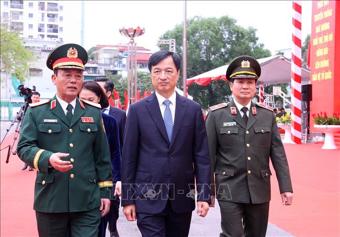 Bí thư Thành ủy Hà Nội Nguyễn Duy Ngọc đến dự Lễ giao, nhận quân năm 2026. Ảnh: Văn Điệp – TTXVN