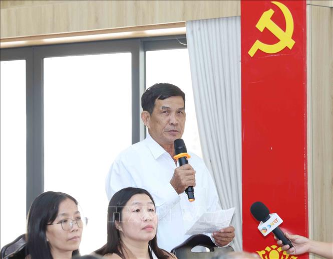 Cử tri phường Liên Chiểu Ngô Danh Trí phát biểu. Ảnh: Phương Hoa - TTXVN