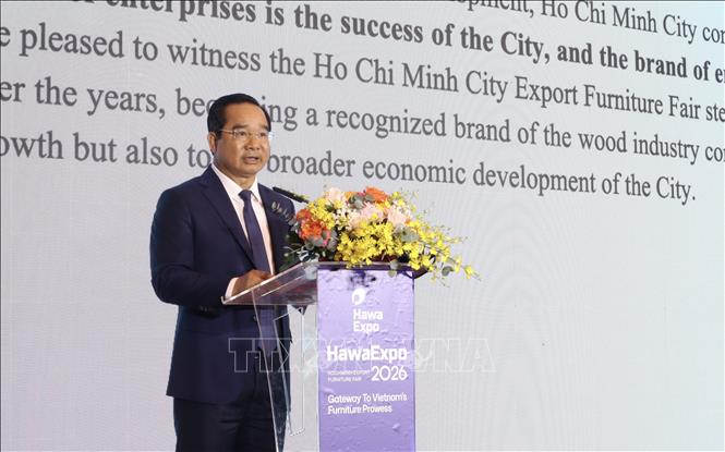 Ông Nguyễn Văn Được, Chủ tịch UBND TP. Hồ Chí Minh phát biểu tại sự kiện. Ảnh: Xuân Anh – TTXVN