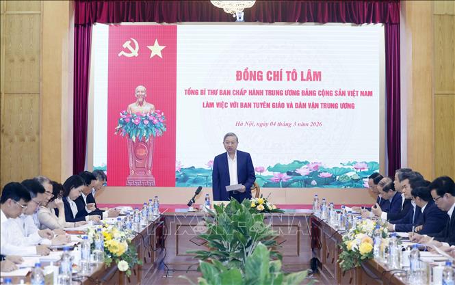 Tổng Bí thư Tô Lâm phát biểu chỉ đạo. Ảnh: Thống Nhất – TTXVN