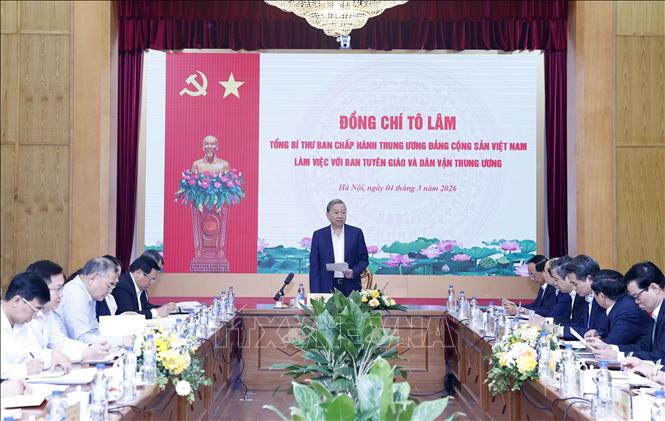 Tổng Bí thư Tô Lâm phát biểu chỉ đạo. Ảnh: Thống Nhất – TTXVN