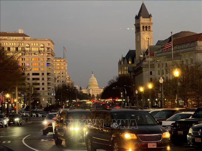 Một tuyến phố chính ở trung tâm thủ đô Washington DC. Ảnh: Ngọc Quang - PV TTXVN tại Mỹ