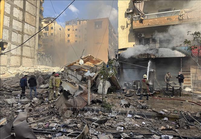 Cảnh đổ nát sau cuộc không kích của Israel tại Beirut, Liban, ngày 4/3/2026. Ảnh: THX/TTXVN
