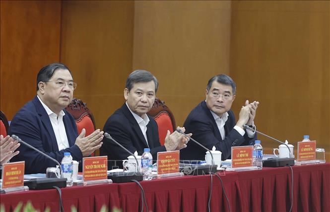 Các đại biểu tham dự buổi làm việc. Ảnh: Thống Nhất – TTXVN