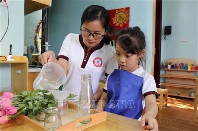 Mô hình khởi nghiệp về giáo dục của chị Trần Ngọc Mai, phường Kinh Bắc, thành phố Bắc Ninh. Ảnh: Diệp Trương - TTXVN