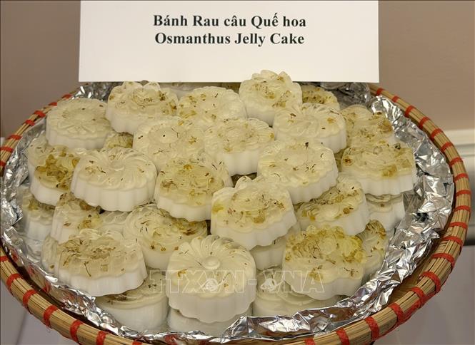 Bánh rau câu Quế hoa – món tráng miệng truyền thống của Việt Nam. Ảnh: Ngọc Quang/PV TTXVN tại Mỹ