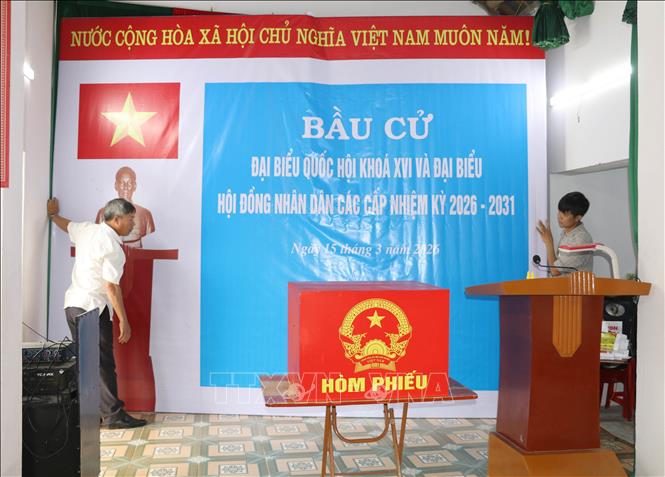 Công tác chuẩn bị bầu cử tại xã Khánh Hội, tỉnh Ninh Bình đảm bảo nghiêm túc, minh bạch, đúng quy định và đúng tiến độ. Ảnh: Thùy Dung - TTXVN