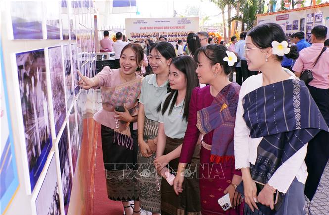 More than 150 documents, photographs and artifacts highlighting the special solidarity among Vietnam, Laos and Cambodia are being showcased at a thematic exhibition in Ho Chi Minh City. Photo: Trung Tuyen - VNA