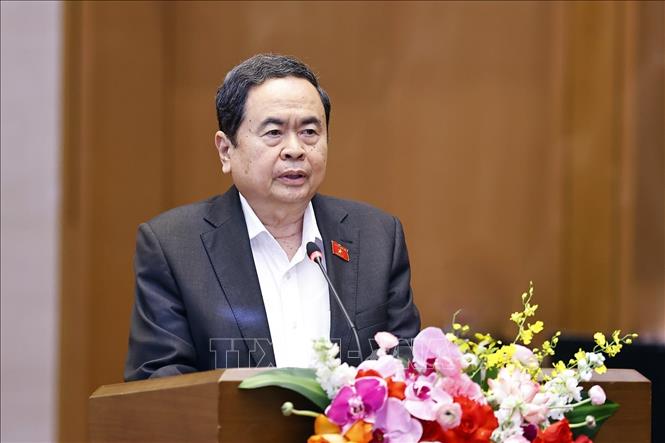 Chủ tịch Quốc hội Trần Thanh Mẫn phát biểu khai mạc Hội nghị. Ảnh: Doãn Tấn - TTXVN