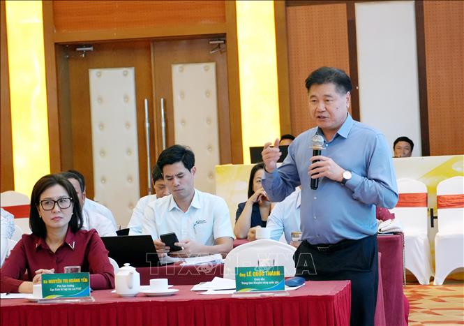 Ông Lê Quốc Thanh, Giám đốc Trung tâm Khuyến nông quốc gia phát biểu ý kiến tại Hội thảo. Ảnh: Tá Chuyên – TTXVN